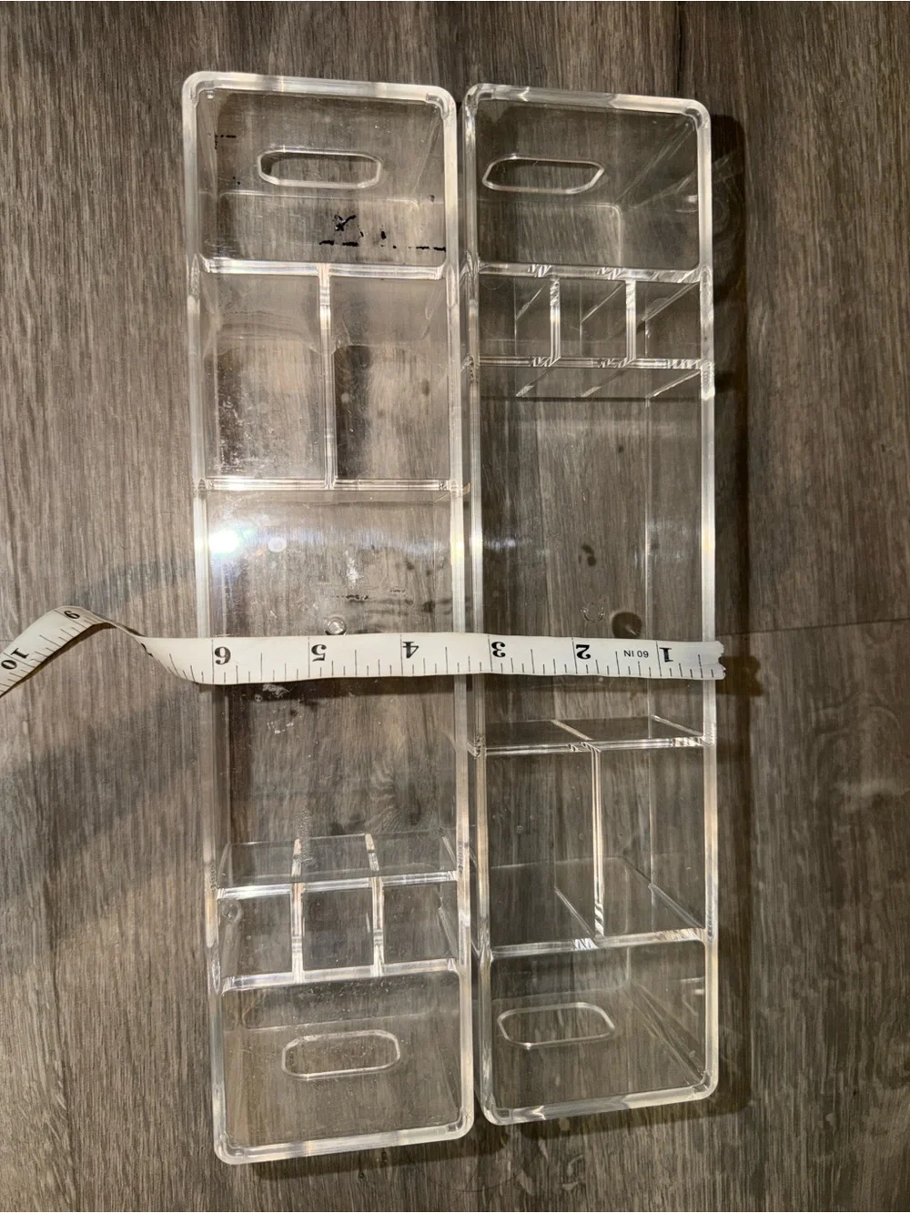 2 used clear acrylic organizer